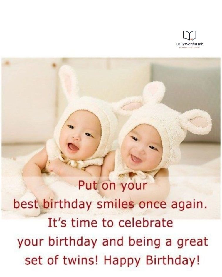 Heart-touching Birthday Wishes for Twins